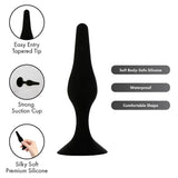 Pure Love Silicone Anal Butt Plug 4.5'', Adult Sex Toy, Classic Sex Toy, Black