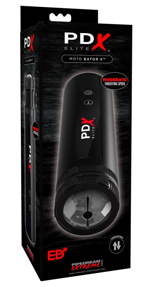 New PDX Extreme Moto Bator X Thrusting Male Masturbator Black