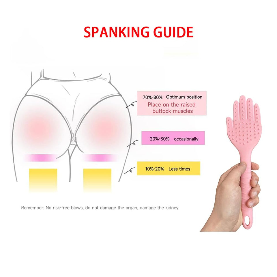 Spanking Paddle for Sex Adult Play,Textured Rubber Palm Shaped Slapper Sex Paddle, Bumps Flexible Flirt Toy for SM Bondage Game