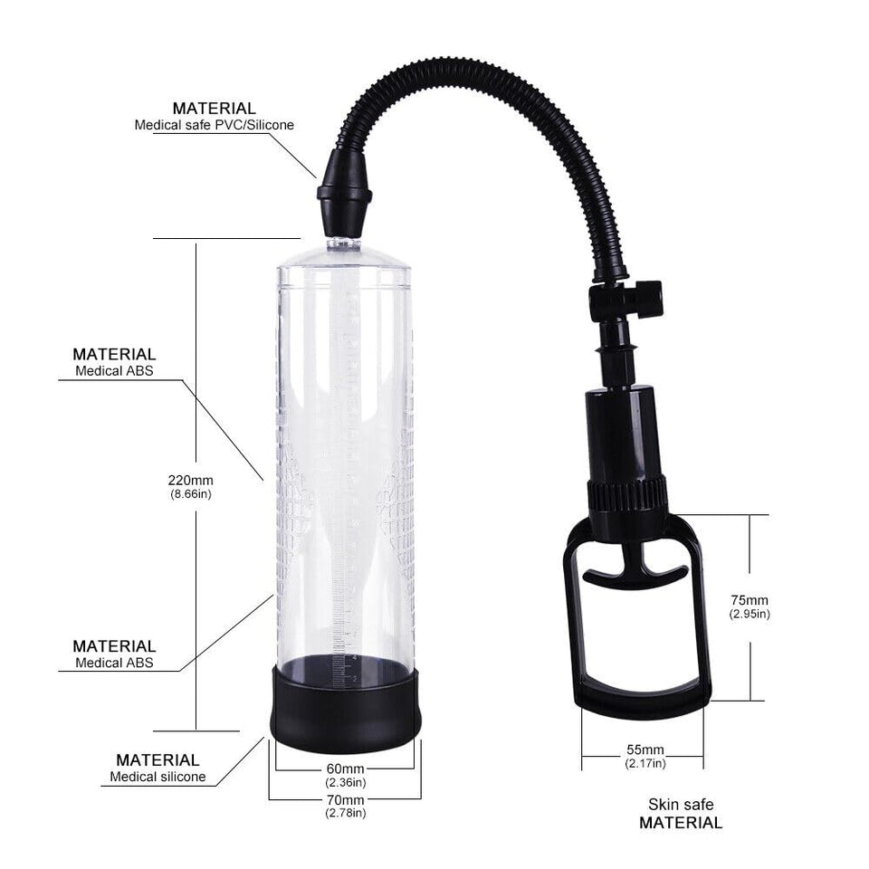 Penis Vacuum Pump Manual Penis Enlarger for Male Erection & Enhancement- Trainer Sex Toys Pumps & Enlargers Trainer for Men Manu