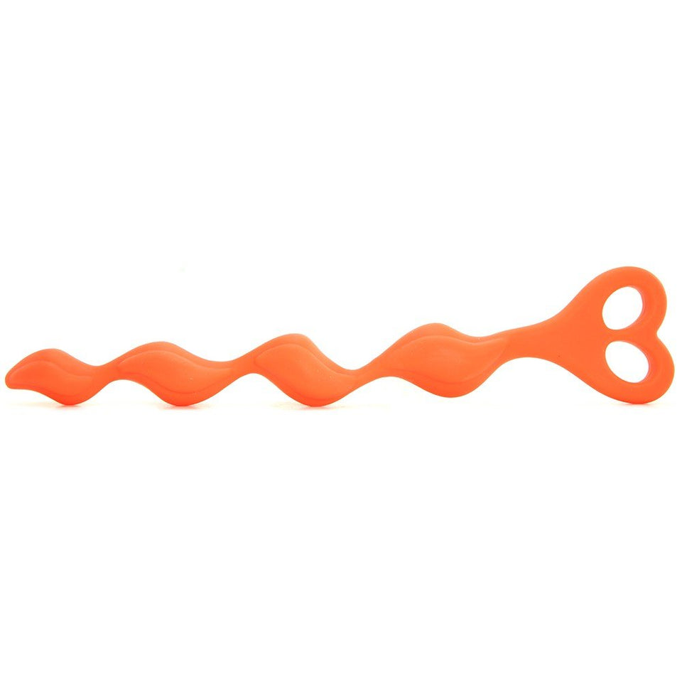 Adam & Eve Bum Buddies, Silicone Swirl Anal Beads, Orange