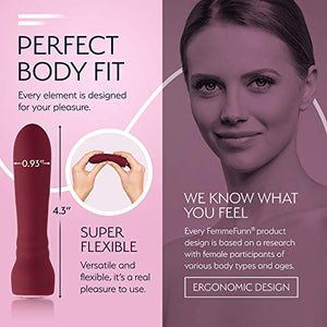 Femme Funn Booster Bullet Vibrator - 20 Powerful Modes Usb Rechargeable & Whisper Quiet Bullet Massager Vibrators For Women (Maroon)
