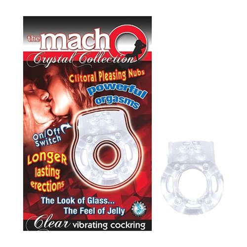 Macho Crystal Coll Vib Cock Ring (Clear)