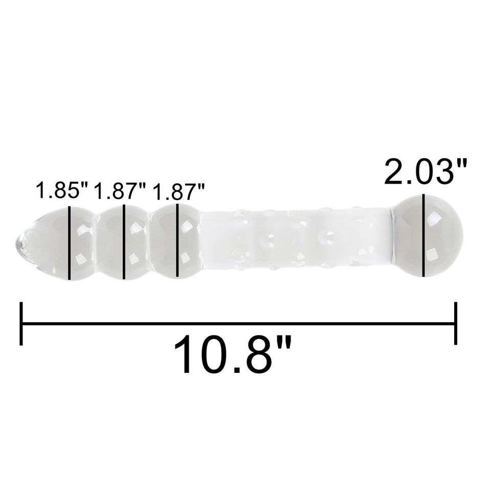 Aptitan Large Balls Glass Dildo Big Crystal Penis G-Spot Stimulator Anal Plug Butt Expander Sex Toy (Large)