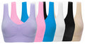 ohlyah Womens Seamless Wire-Free Bra with Removable Pads Pack of 6 L