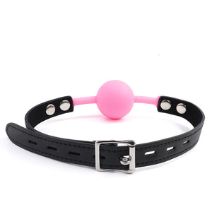 CLROY Pink Silicone Sex Ball Gags for Bondage Restraints, Open Mouth SM Ball Gag for Sex, BDSM Toys Bondage Gag Muzzles (Color-6