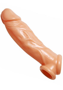 Size Matters Realistic Flesh Penis Enhancer Dildo And Ball Stretcher