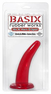 Basix Rubber Works 4.5-Inch His 'N Hers G-Spot Dong, Red