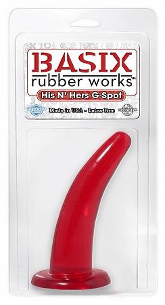 Basix Rubber Works 4.5-Inch His 'N Hers G-Spot Dong, Red