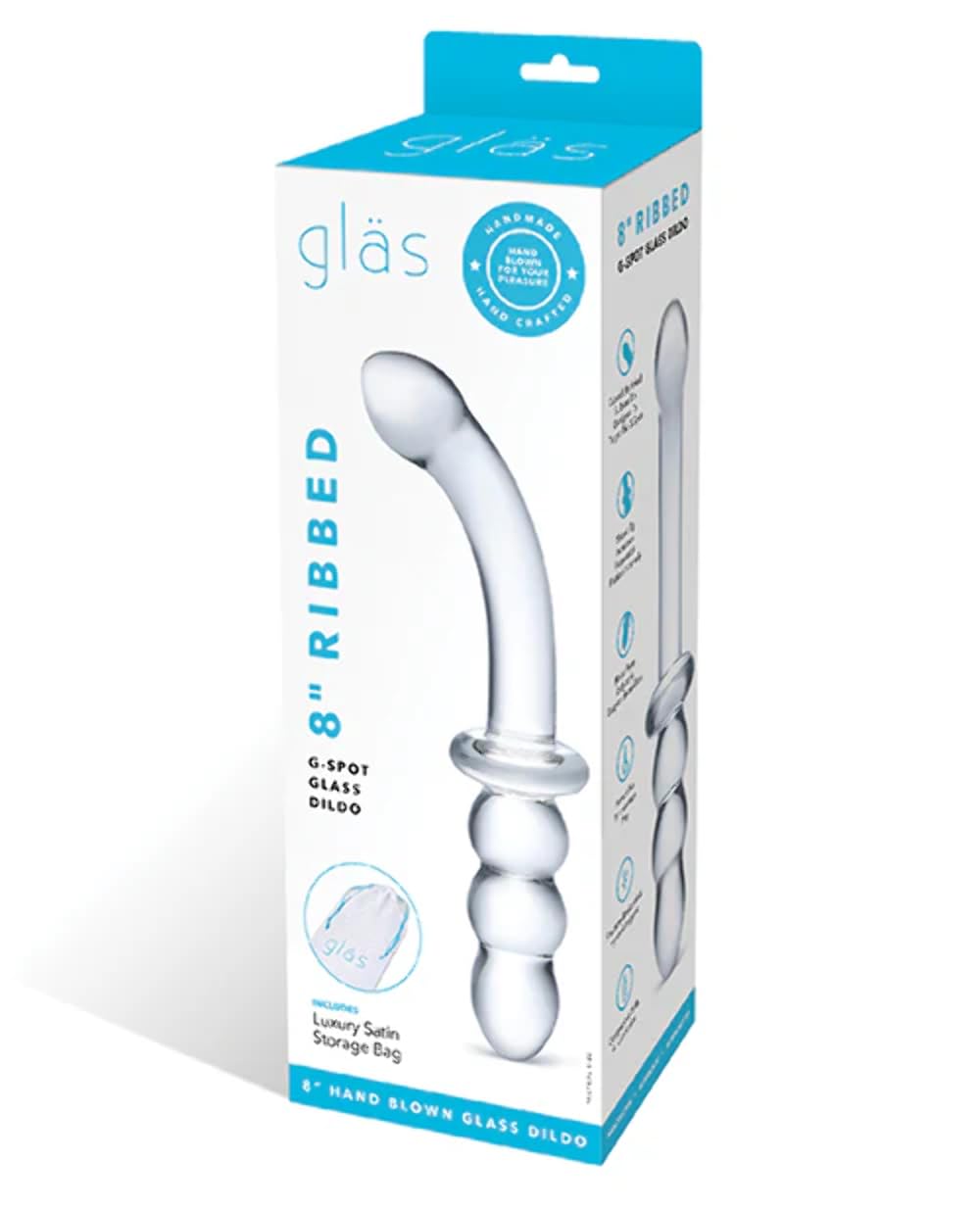 Hustler 8 Ribbed G-spot Glass Dildo