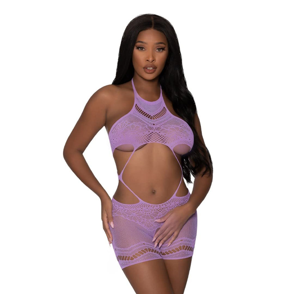 Seamless Crotchless Romper Lavender O/S