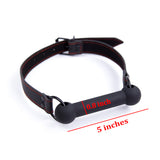 CLROY Leather Bondage Toys Faux Leather Open Mouth Gag with Silicone Bar, Bondage Restraints Bite Gag Adult Sex Toys (Color-1)