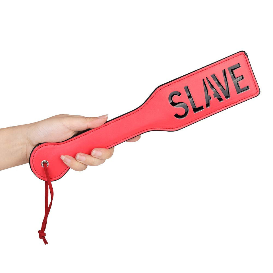 VENESUN SLAVE Spanking Paddle for BDSM Play, 12.8inch Faux Leather Paddle for Adults Sex Toys, Red