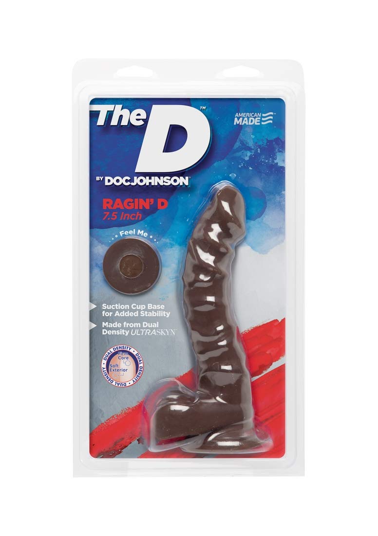 The D Ragin' D 7.5 W/Balls Chocolate Brown Dildo ''