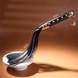 Sex Whip 16.5'' PU Leather Riding Crop, Gold Riveting and Black BDSM Whip Floggers Whip Flirting Fantasy Sex Toys Whips and Padd