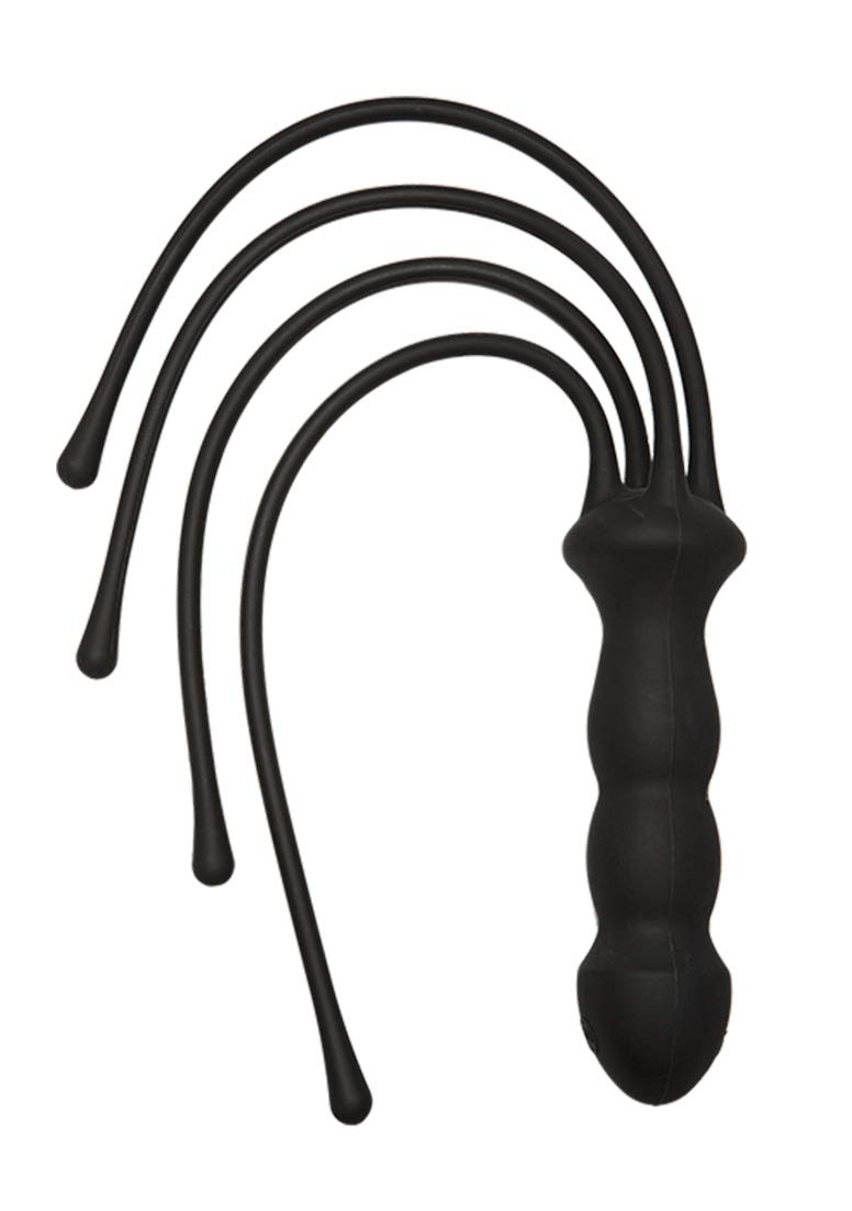 Kink By Doc Johnson The Quad Premium Silicone Whip, Black
