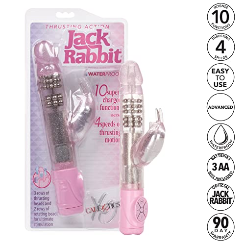 Calexotics Novelties Thrusting Action Jack Rabbit Vibrator, Pink