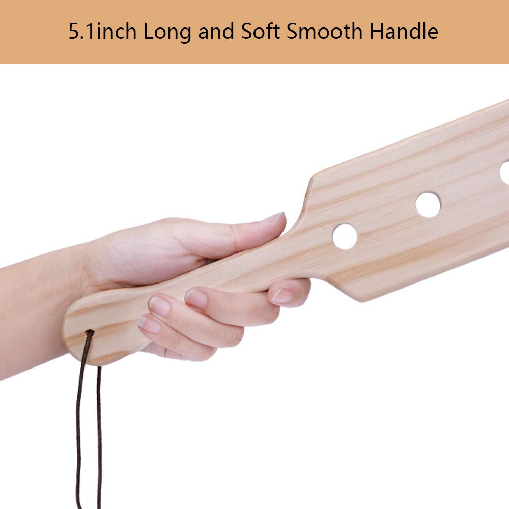 VENESUN 14inch Wood Spanking Paddle for Adult Sex Toys, Wooden Paddle with 5 Airflow Holes for BDSM Sex Play