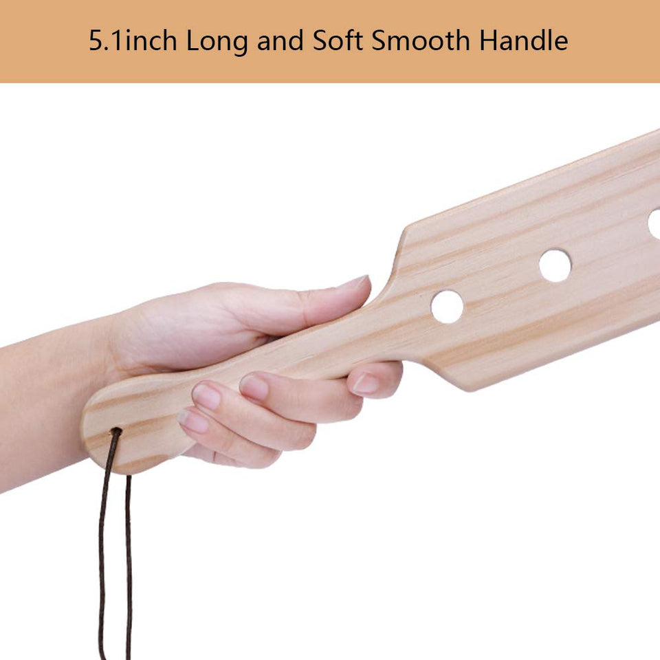 VENESUN 14inch Wood Spanking Paddle for Adult Sex Toys, Wooden Paddle with 5 Airflow Holes for BDSM Sex Play