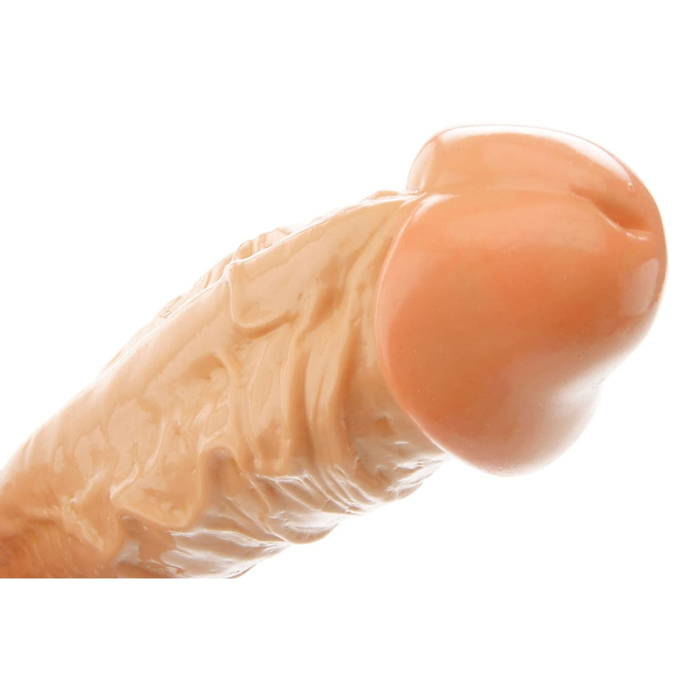 Adam & Eve Adams Realistic Flesh Dildo, 10 Long, 8 Insertable, 1.75 Thick | Big, Realistic Pvc Dildo | Phthalate Free | Harness Compatible