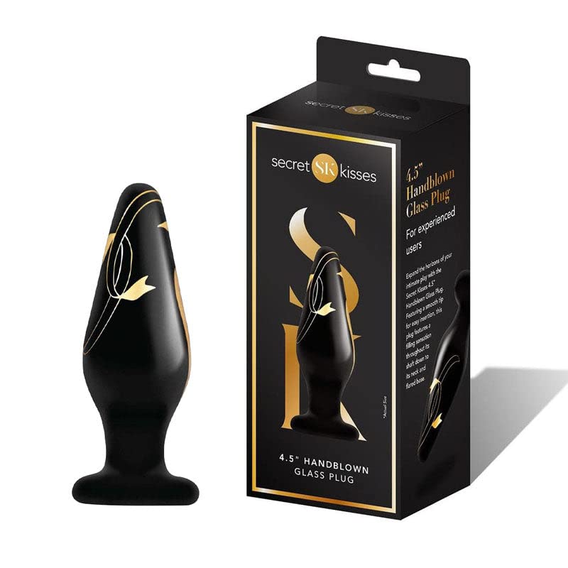 (Wd) Secret Kisses 4.5In Wide Plug Black & Gold