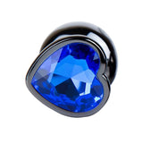 Anal Plug, Romi Blue Jewelry Heart Shaped Butt Plug Anal Trainer Sex Toys Personal Massager for Unisex Masturbation (Large Plug)