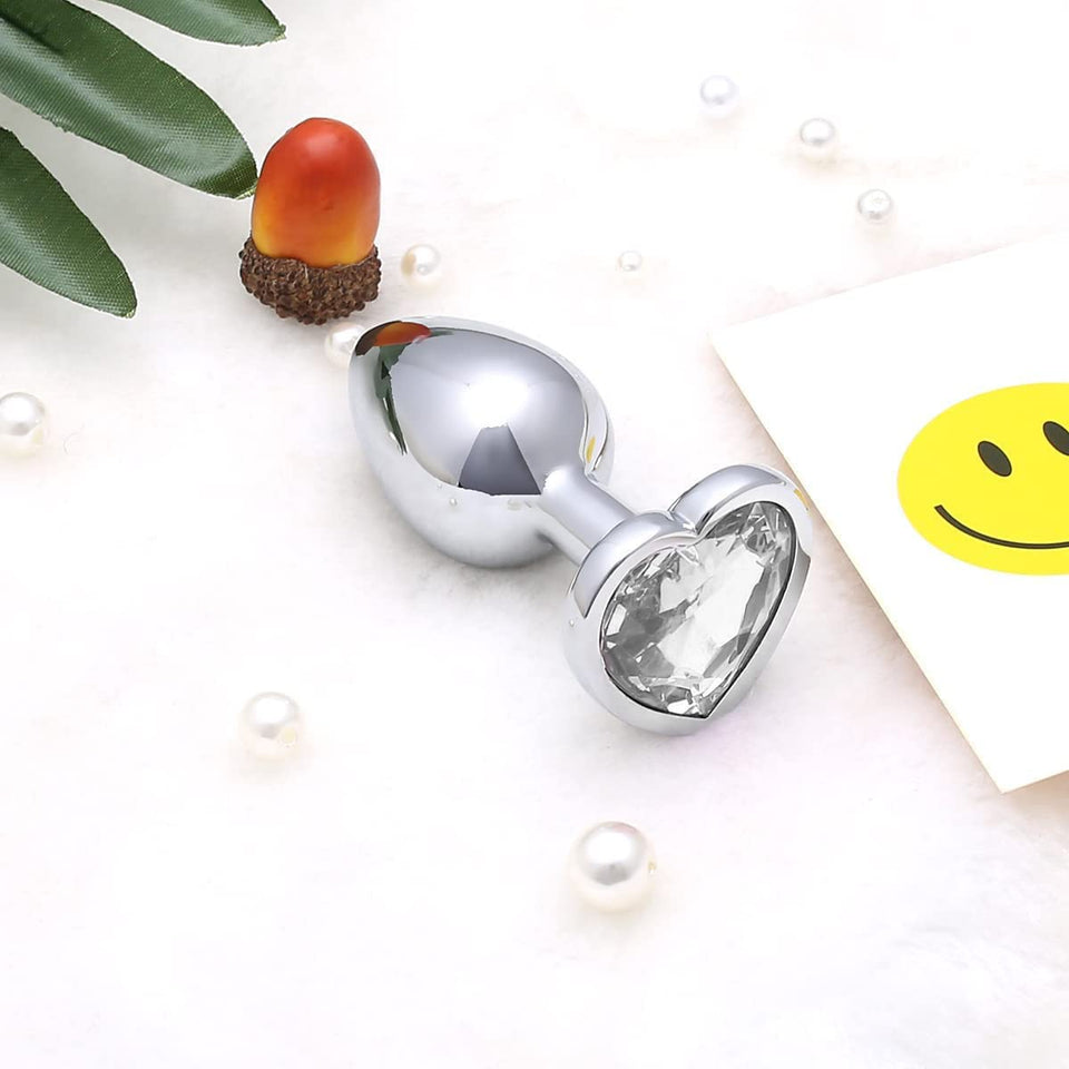 Akstore Small Fetish Anal Plug Butt Heart Personal Sex Massager (White)