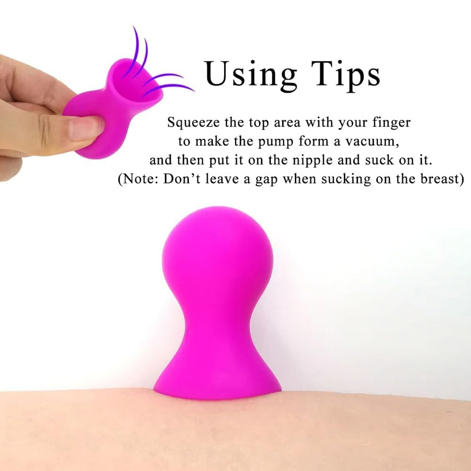 1 Pair Nipple Sucker Nipple Sex Toys, Silicone Nipple Stimulator for Women Man Couples Nipple Play SM Sexual Game, High Powerful