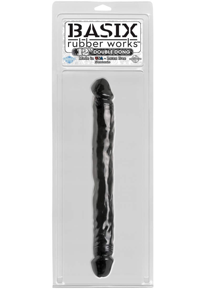 Pipedream Basix 12-Inch Double Dong, Black, Black