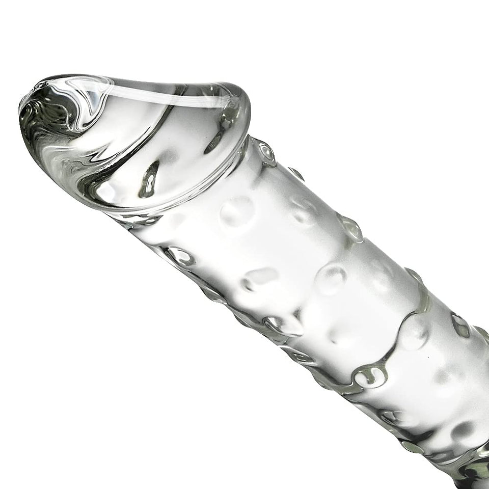 Glass Realistic Dildo, 11.6 Inch G-Spot Penis Double-Ended Dong With 3 Balls Vivid Glans And Bumps, Big And Thick Cock Anal Butt Plug Anal Beads For Men Women