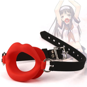 GALPADA Open Mouth Gag Ball Gag Red Lips Bdsm Toys Adjustable Strap Adult Toys