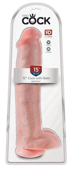 King Cock 15 Inch Cock With Balls  - Light Light