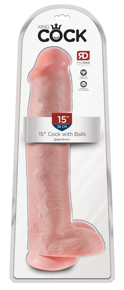 King Cock 15 Inch Cock With Balls  - Light Light