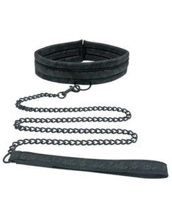 Lace Collar And Leash Restraint For Bdsm, Bondage And Power Play Black