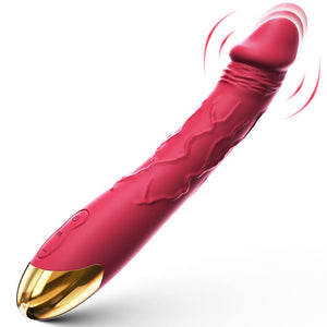 7.6 Inch Realistic Dildo Vibrator for Women,10 Powerful Vibration Modes for Clitoral and G-spot Stimulation, Waterproof Rose Adu