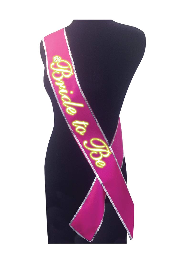 Little Genie Miss Bachelorette Sash, Glow in The Dark Black
