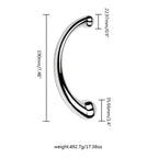 MEYILA Double-Ended Dildo, Massage Wand Sex Anal Plug G Spot Metal Anal Bead, Solid Metal Curved Dual Ended Masturbation Adult S