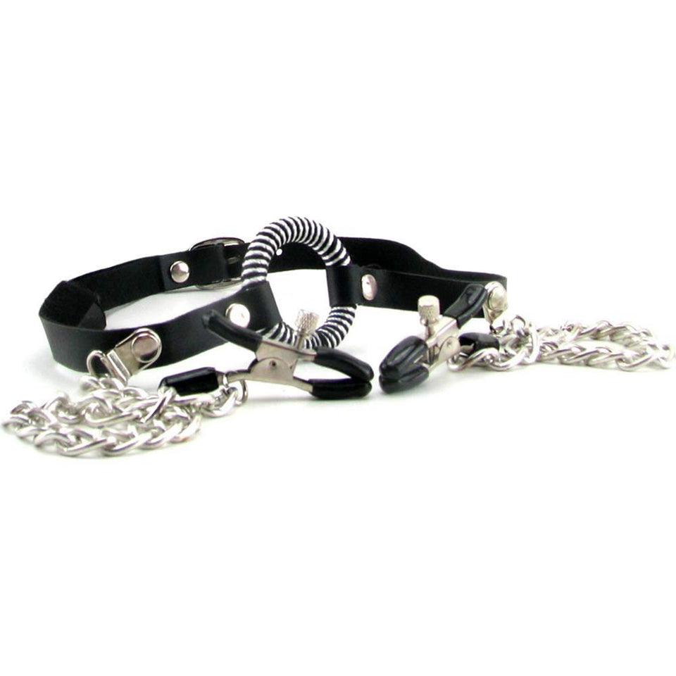Ffle O Ring Ball Gag & Nipple Clamps