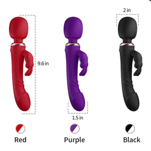 Super Quiet Motor Rabbit G Spot Dildo Vibrator with 10 Vibration Modes, Silicone Clitoral Stimulator Adult Sex Toy for Women Cou