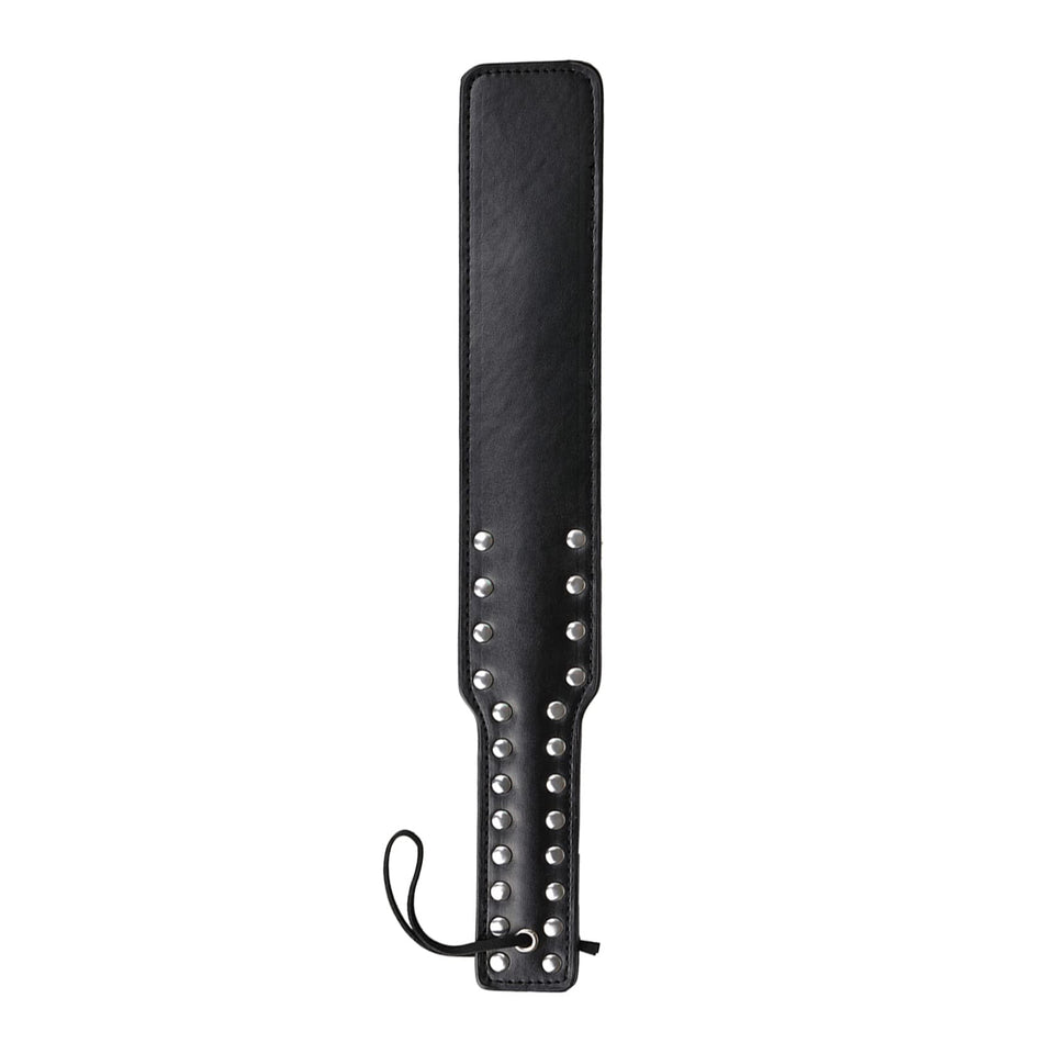 Quality Studded Spanking Paddles, 14.7inch Faux Leather Paddle for Adults Sex Play, Black