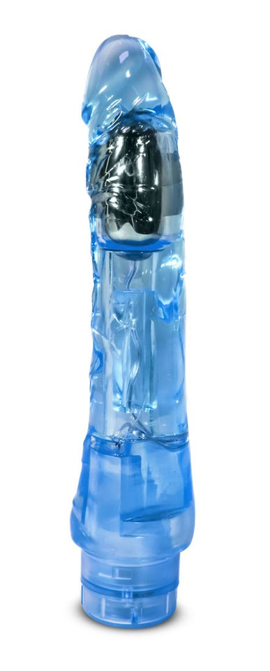 Blush Mambo Vibe - 9 Inch Soft Realistic Vibrating Dildo - Tunable Vibrations Located At The Tip For Deep Stimulation - Flexishaft So It'S Not Floppy - Waterproof Vibrator For Women Men - Clear Blue