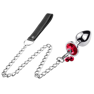 Anal Plug Trainer Kit, 3 PCS Metal Anal Butt Plugs, Jewelry Anal Trainer Sex Toys with Bell and Traction Chain for Beginners Adv