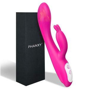 G Spot Rabbit Vibrator with Heating Function and Bunny Ears for Clitoris G-spot Stimulation,Waterproof Dildo 9 Powerful Vibratio