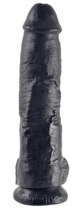 Pipedream King Cock With Balls, Black, 10 Inch