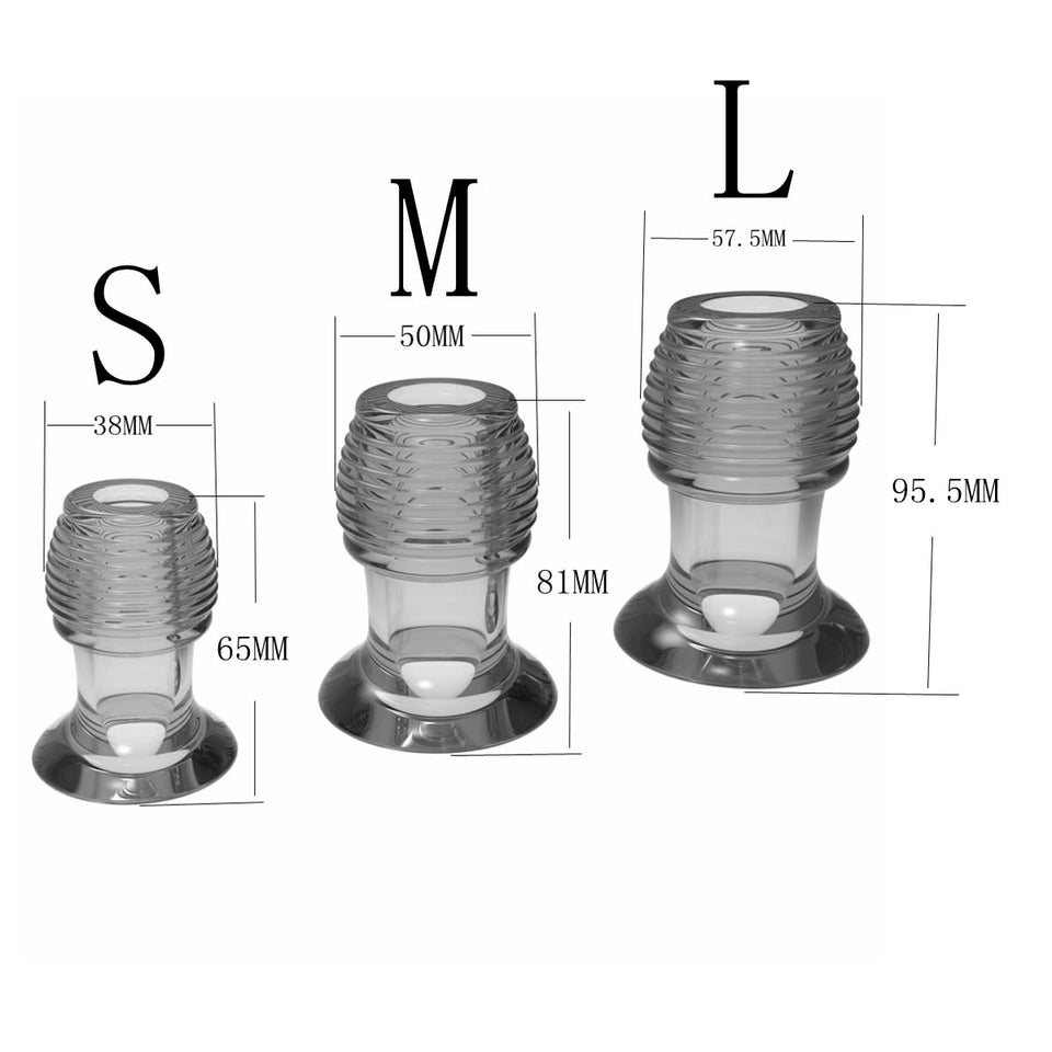 3 Piece Threaded Anal Plug for Women Adult Sex Toy for Couples Hollow Anal Toy with Lid Anal Stimulator for Women and Men Transp