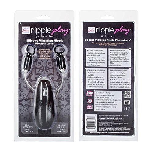 California Exotic Novelties Nipple Play Silicone Vibrating Nipple Pleasurers, Black