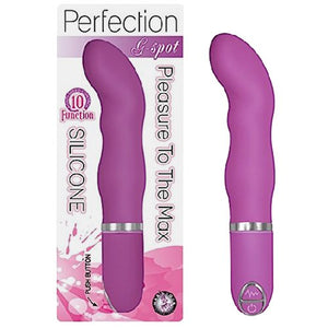 Nasstoys Perfection G-Spot 10 Function Silicone Waterproof Vibrator, Purple, 6 Inch