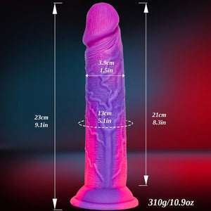 Liquid Silicone Large Dildo Soft with Suction Cup, 9 Inch Realistic Anal Dildo Fantasy for Women Men Lesbians, XL XXL Prostate D