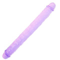 18.1 * 1.7 Inches Double Dildo Crystal Jelly Realistic Anal Long Dildo Penis Soft and Flexible with Veins and Glans Adult Sex To
