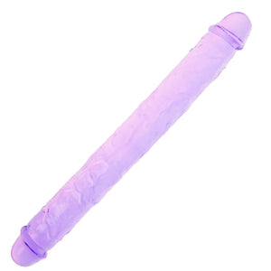 18.1 * 1.7 Inches Double Dildo Crystal Jelly Realistic Anal Long Dildo Penis Soft and Flexible with Veins and Glans Adult Sex To
